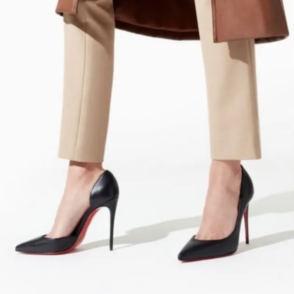 Christian Louboutin Iriza 100 Nappa Shiny Black Stilleto Heels Size 41.5 / 11.5 - Picture 6 of 13